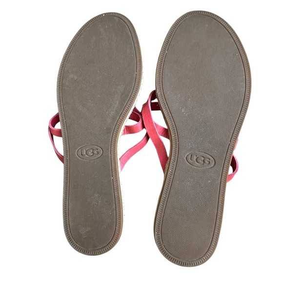 UGG Annice Pink  Leather Flip Flop Style Sandals Sz 9 - Picture 6 of 8